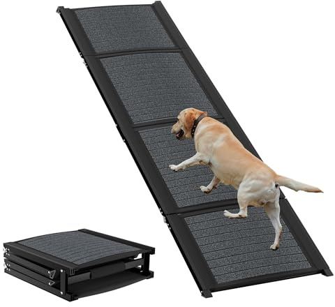 FIVMEN Hundramp vikbar bil hundtrappa med matta yta sällskapsdjur ramp hund billampa halkskydd upp till 110 kg starthjälp ramp hund för bil lastbil SUV