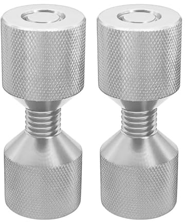 1-1/8 Two Hole Flange Alignment Pin 6061 Aluminum Anodized Silver Oxide Finish Lightweight Construction Durable Detachable Threaded Double Hole Pins (2pcs)