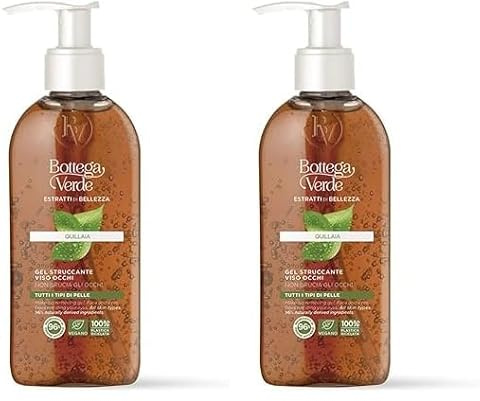 Estratti di bellezza - Gel struccante - viso occhi - Quillaia - non brucia gli occhi - tutti i tipi di pelle (Confezione da 2)