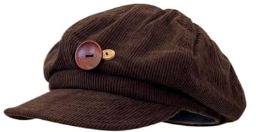 Alafime manchester Newsboy hattar för kvinnor Cutecore Y2K keps Preppy Cabbie målare knapp hatt basker keps höst tillbehör, Brun, one size