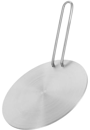 MUCKLILY Plaque Diffuseur de Chaleur Induction en Acier Inoxydable, Adaptateur Induction avec Poignée Détachable, pour Cuisinière Électrique