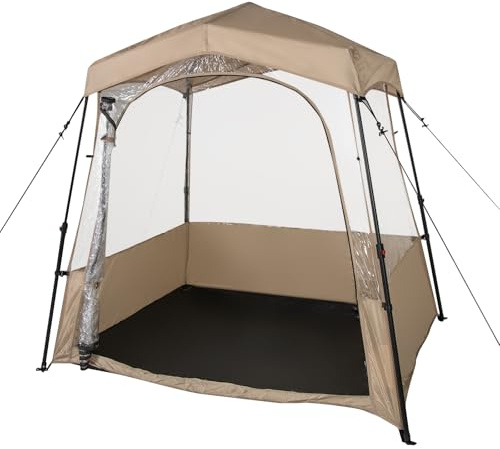 GOPLUS Tente Bulles Transparente Pliante avec Toit, Tente de Sports avec Piquets en Métal, Cordes Coupe-Vent & Sac de Transport, Abri pour Événements, Pêche & Pique-Nique