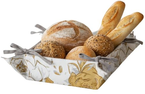 Cotton Bread Basket, Table Bread Holder - Baskets with Different Designs, Table Bread Holder 20 x 20 x 9 cm