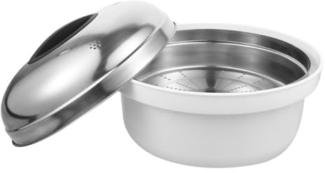 VANZACK Vaporiera per Microonde in Acciaio Resistente Multiuso per Cottura a Vapore di Alimenti e Ravioli Facile da Pulire e Trasportare Adatta per Forno Microonde e Tavola