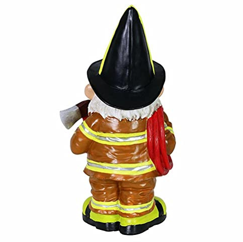 TOPINCN Statue de Vieil Homme Nain, Ornement de Jardin en Résine, Conception de Pompier Unique, Adaptée à la Décoration de la Maison, du Bureau et du Jardin