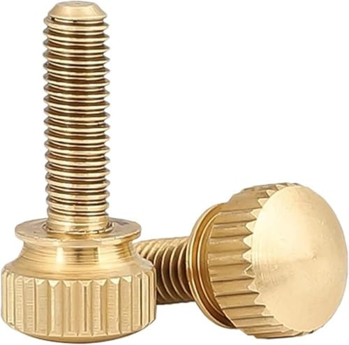 Rändelschrauben, Doppelwandiges Messing mit Stufen, hoher Kopf, gerändelter Handfeststellschraube(M5x8mm 3pcs)
