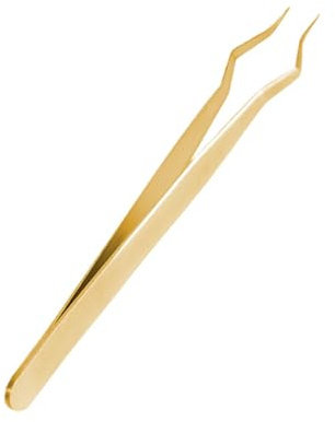 Ｚｉａｌｏｆｉ Pince à épiler Portable et Ergonomique pour Extensions de Cils, Idéale pour Un Maquillage à Domicile Ou En Salon, or
