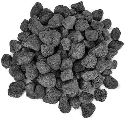 Mesida Pietra lavica vulcanica nera da 4,5 kg, per bracieri interni ed esterni, caminetti, barbecue a gas e paesaggistica, 5-7,6 cm