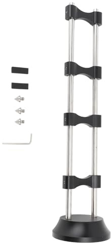 Soporte de elevación de cable HiFi, estante organizador de línea HiFi de acero inoxidable, bandeja de alambre antivibración para altavoz instrumento musical, con pies de goma