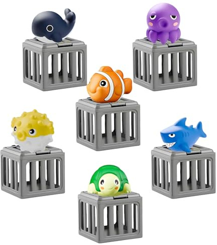 AUOBAG Pool Dive Game Set with Storage Box, Ocean Animal Sinkers for Swimming Pool, Bath & Beach Water Play (6pcs)