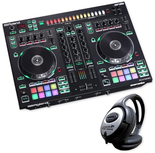 Roland DJ Controller DJ-505 2-Kanal 4-Deck DJ-Pult mit keepdrum Kopfhörer