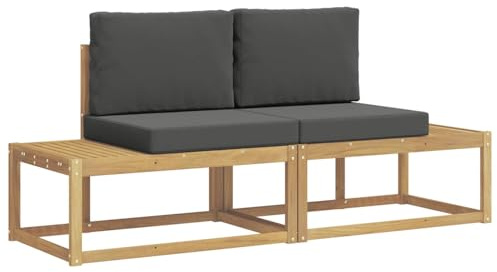 vidaXL Outdoor-Sofagarnitur 2 pcs Weiß und Anthrazit Polyester, Moderner Outdoor-Sofa, robuste Gartensitzmöbel, Lounge-Set für Terrasse, Pool und Gartenbereich
