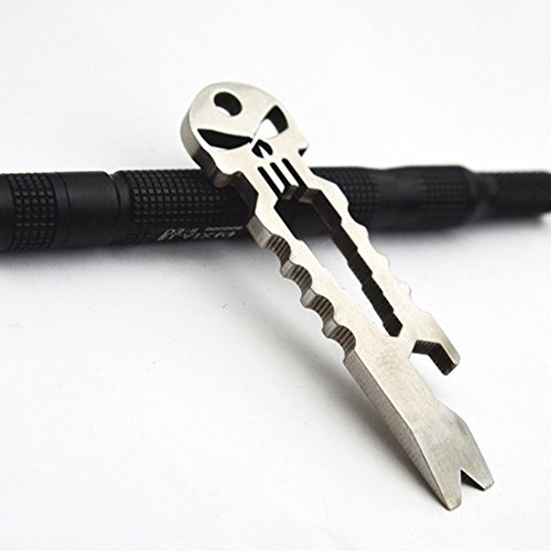 Prom-near Edelstahl EDC Multi-Purpose Skeleton Crowbar Schlüsselanhänger Schraubenschlüssel Flaschenöffner Crowbars Multifunktion Camping Schlüsselanhänge