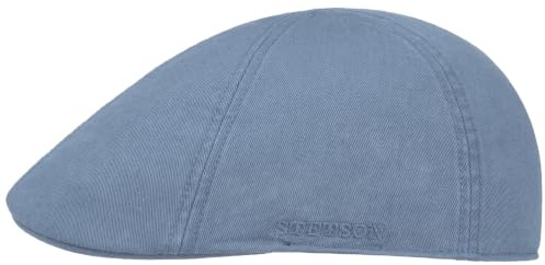 Stetson Texas Cotton Flat Cap med UV-Skydd Damer/Herrar - keps bomullskeps solkeps skärm Sommar Sommar-Vinter - M (56-57 cm) duvblå