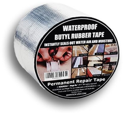 ROSEROSA Professional Waterproof Butyl Rubber Tape (3.93 Inch X 16.4 feet) External Aluminium Foil Suitable for Roof Leak, Surface Crack, Window Sill Gap, Pipe Rupture, Boat Sealing, Etc