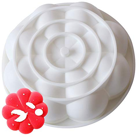 BKJJ Molde Savarín Hondo para Bizcocho, Molde de Silicona para Repostería Magdalenas Molde Redondo Molde para Pasteles Molde para Hornear Molde