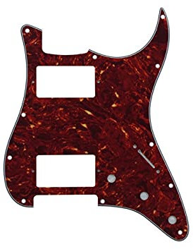 Gitarren-Pickguard 11- Loch HH Guitar Picker Mit 2T1V Gitarre Volume Knob Tip Tremolo Arm TIPP Für Strat Gitarre Zubehör Schlagbrett Scratchplate (Color : Red Tortoise Shell)