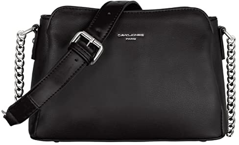 David Jones - Damen Kleine Umhängetasche - Elegante Crossbody Bag PU Leder - Schultertasche Kette Handtasche 3 Fächer Frau - Stilvolle Schicke Modische Abendtasche Clutch Alltag Arbeit Reise
