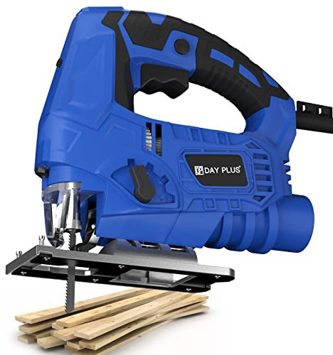 800W Powerful Jigsaw Electric Reciprocating Saw to Cut Wood Plastic Metal PVC, Electric Hand Jigsaw with Blades Pendulum Action, 6 Adjustable Speed, Dust Extractor Port, 0-3000RMP Speed