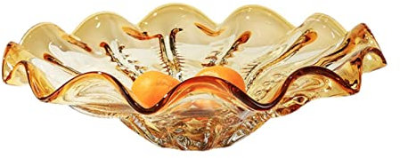 SISWIM Frutero Plato de Fruta de Cristal Grande, frutero Transparente for el hogar, Sala de Estar, Cocina, frutero, Restaurante, Cuenco de Almacenamiento de Aperitivos de Escritorio Cesta de Frutas