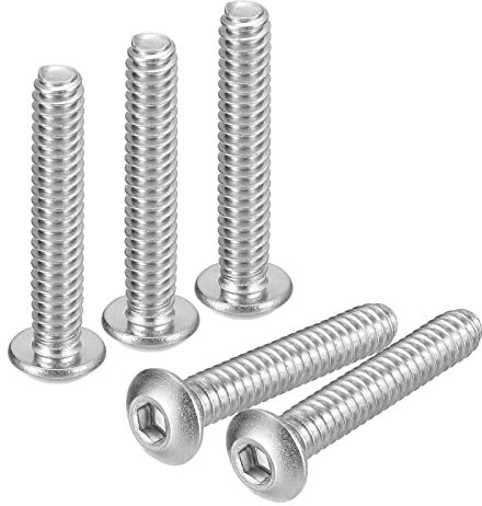 QUARKZMAN #10-24x1-1/8 Linsenkopfschrauben Innensechskant 20 Stück 304 Edelstahl Verschlüsse Sechskant Bolzen Schrauben Voll Gewinde Sechskant Antrieb Schrauben