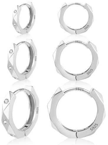 Creolen Ohrringe Set Damen Gold Silber 925 Klein Huggie Creolen Ohrring Set | KISSPAT Creolen Ohrringe Set Damen Gold Silber 925 Klein Huggie Zirkon Herz Mehrere Piercings Creolen Hypoallergen Schmuck