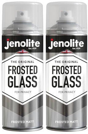 JENOLITE Milchglas-Sprühfarbe | blickdicht | Halbtransparentes Spray für Fenster und Türen | Mattes Finish | Mattiertes Fensterspray für zusätzliche Privatsphäre | 2 x 400 ml
