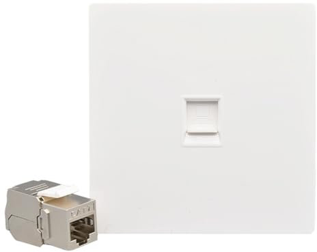 Btkigl 1 Port CAT8 CAT7 RJ45 86 Type Wall Panel CAT.7 LAN Faceplate CAT.8 Network Socket Ethernet Cable Socket (CAT7)