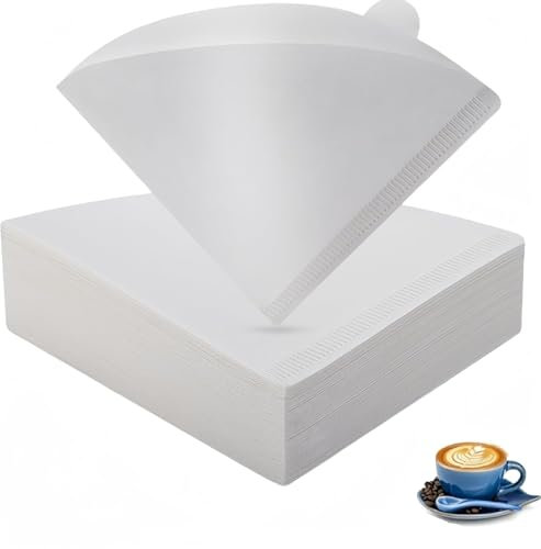 FENASH Cone Filters #4，Coffee Filters Cone, Size 4 Coffee Filters Cone，Easy to Clean and Convenient for Brewing (100 sheets) (white)