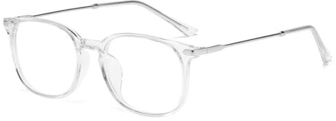 LNTICB® Blaulichtfilter Brille Computerbrille Gaming Blaulichtbrille UV Blaues Blockiert Damen Herren Ohne Sehstärke TR90 Superleichte Rahmen Brillenbeine aus Metall Retro Mindert Augenbelastung