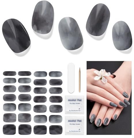 Nagelfolie UV Härtend - 28 Stück Nagelsticker UV Gel Nagelfolien Selbstklebend Nail Sticker Nagellackstreifen Gel-Nagelaufkleber Art Stickers DIY für Damen Mädchen Dekoration Nageldesign