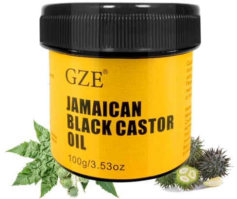 GZE Jamaican Black Castor Oil for Hair Growth Grease and Damaged Dry Scalp - Hair Grease for Men and Women Eyebrow & Eyelashes Nourishment, and Skin Hydration