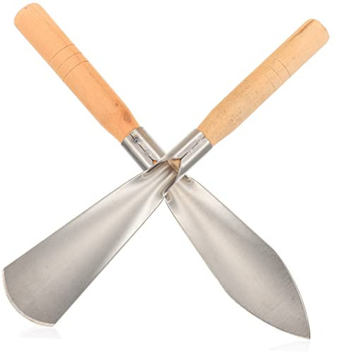 POPETPOP 2pièces Truelles De Jardin Acier Inoxydable avec Manche Bois Pelle De Plantation Robuste pour Jardin Cour Potager Outils De Jardinage Multifonctions