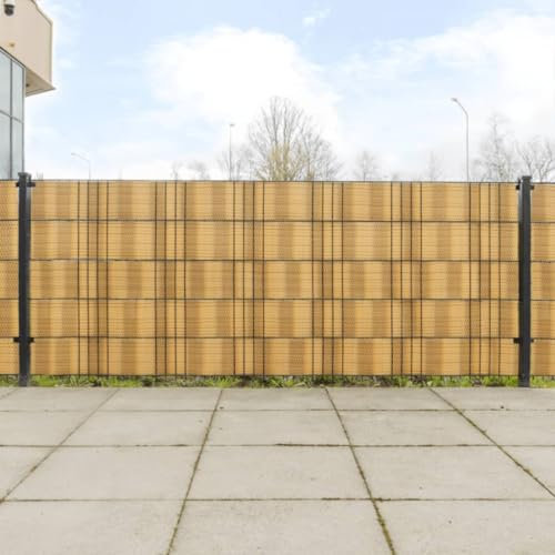 NQJIBUE Home Garden,Balkon Paravents 10 Stück Hellbraun 255x19cm Polyrattan