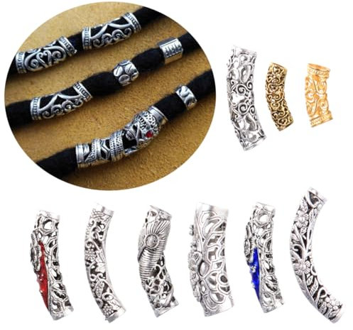 FOMIYES 18 Stück Dreadlocks Perlen Haarschmuck Metall Manschetten Für Zöpfe Und Flechtfrisuren Herren Damen Selbstgemacht Haar Accessoire Vielseitig Festlich
