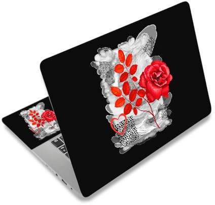 Adesivi per computer portatili, 12, 13, 14, 15, 15,6, per netbook e computer portatili, riutilizzabili, per Toshiba HP, Samsung, Dell, Apple, Acer, Leonovo, Sony, Asus, Laptop Notebook (rosa rossa)
