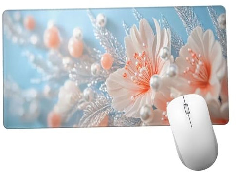 Amarillo Alfombrilla Ratón 600x300x3mm Alfombrilla Raton XXL con Base de Goma Antideslizante, Accesorios Gaming Flor, Ordenador Gamer Regalos, Mouse Pad Gaming Mejora La Precisión Y La Velocida Y1130