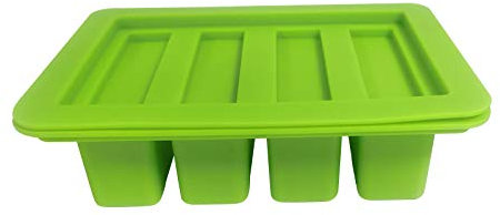 Tortiera Stampi per la conservazione 4 stampi per burro in silicone con vassoio grande con coperchio (Green, One Size)