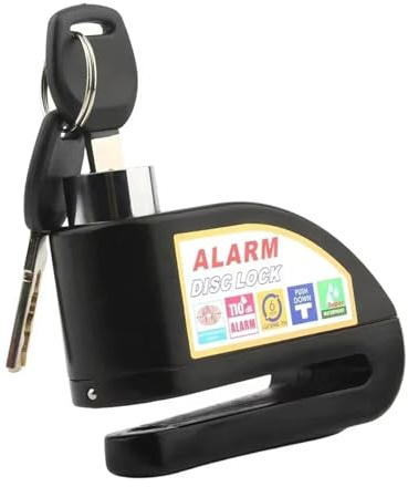 DGOINGPI Pinza Antirrobo Moto Candado de Seguridad para Motocicleta y Bicicleta, con Alarma y Disco de aleación de Aluminio, con recordatorio antirrobo y Cuerda.