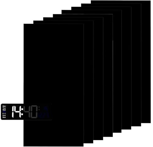 6 láminas Película Opacante para Ventanas Autoadhesiva Negra – lámina para atenuar luz LED 50%-80% – película oscurecedora para despertadores, televisores, routers y Dispositivos