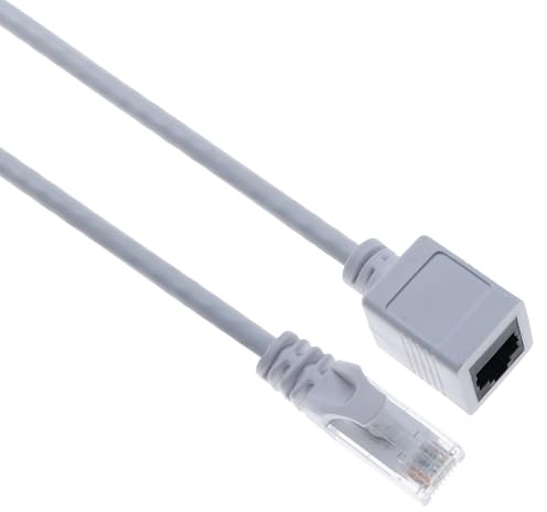 Keple Ethernet Extension Cable 10m Cat6 Adapter Male to Female RJ45 Extender Network Connector Compatible with Cat5 Cat5e PC Laptop Router Modem Switch TV Printer CCTV Devices (White)