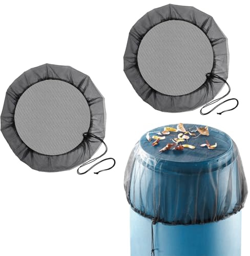 2 StüCk Regentonnen Netz,95 cm Netz FüR Regentonne,Mit Gummizughochwertig Regentonnennetz,Verstellbarer Kordelzug,Wetterfest MüCkenlarven,Laubschutz Deckel