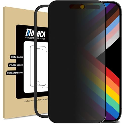 Mothca Privacy Opaca Pellicola per iPhone 17 Pro, Anti-Spy Vetro Temperato Opaco Protettiva Film, Copertura Completa - installazione automatica, 1 Pezzi