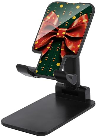 DDTKLSNV Foldable Cell Phone Stand Adjustable Angle Height Desktop Phone Holder Portable Wrapping Paper with Bow Cellphone Cradle Compatible with All Smartphone Black-Style