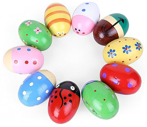 Yinhing Eierschüttler, Eier Shaker Musikinstrument Spielzeug Maracas Egg Shaker Bunte Animinale Form Hand Percussion Eggs für Kinder Kleinkinder