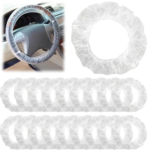 100 Pièces de Housses de Volant Transparentes Universelles, Housses Jetables Élastiques en Plastique, Protection Étanche pour Volants de Voiture, Accessoires Pratiques pour Mécaniciens et Ateliers