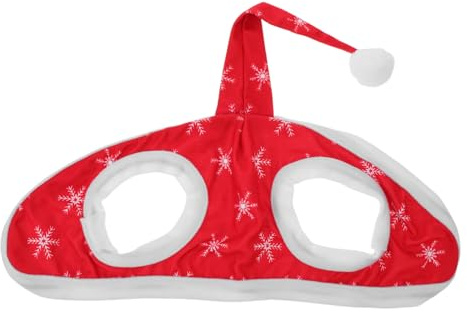 ROMISBABA Rotes Pferde-weihnachtsmütze mit Schneeflocken Weiches Fleece Warmes Pferdekostüm für Festliche Aufnahmen Langlebige Reitausstattung für Winterfeiern und Pferde-partydekoration