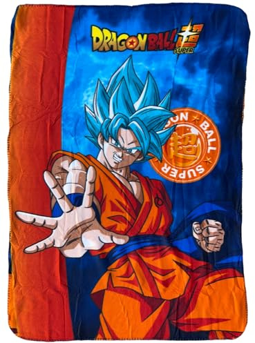 CARTOON Manta para niños Dragon Ball Super 100 x 140 cm, manta suave de forro polar, 100% poliéster, 220 g/m², cálida y ligera, ideal para dormitorio, cuna o sofá
