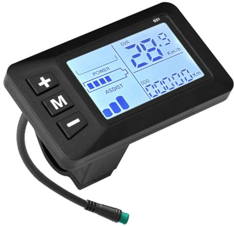Jectse Trådlös Cykelhastighetsmätare Stor LCD-bakgrundsbelysningsmätare för Elcykel, Vattentät och Hållbar, för 24V/36V/48V Elcyklar (G51)