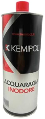 Kemipol Acquaragia Inodore Solvente 1 L – Diluente per Vernici, Smalti Sintetici, Cere e Antiruggine – Solvente per Pulizia, Decerante e Rimozione Silicone